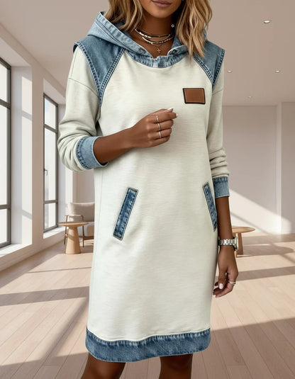 Vestido Capucha Contraste Urbano